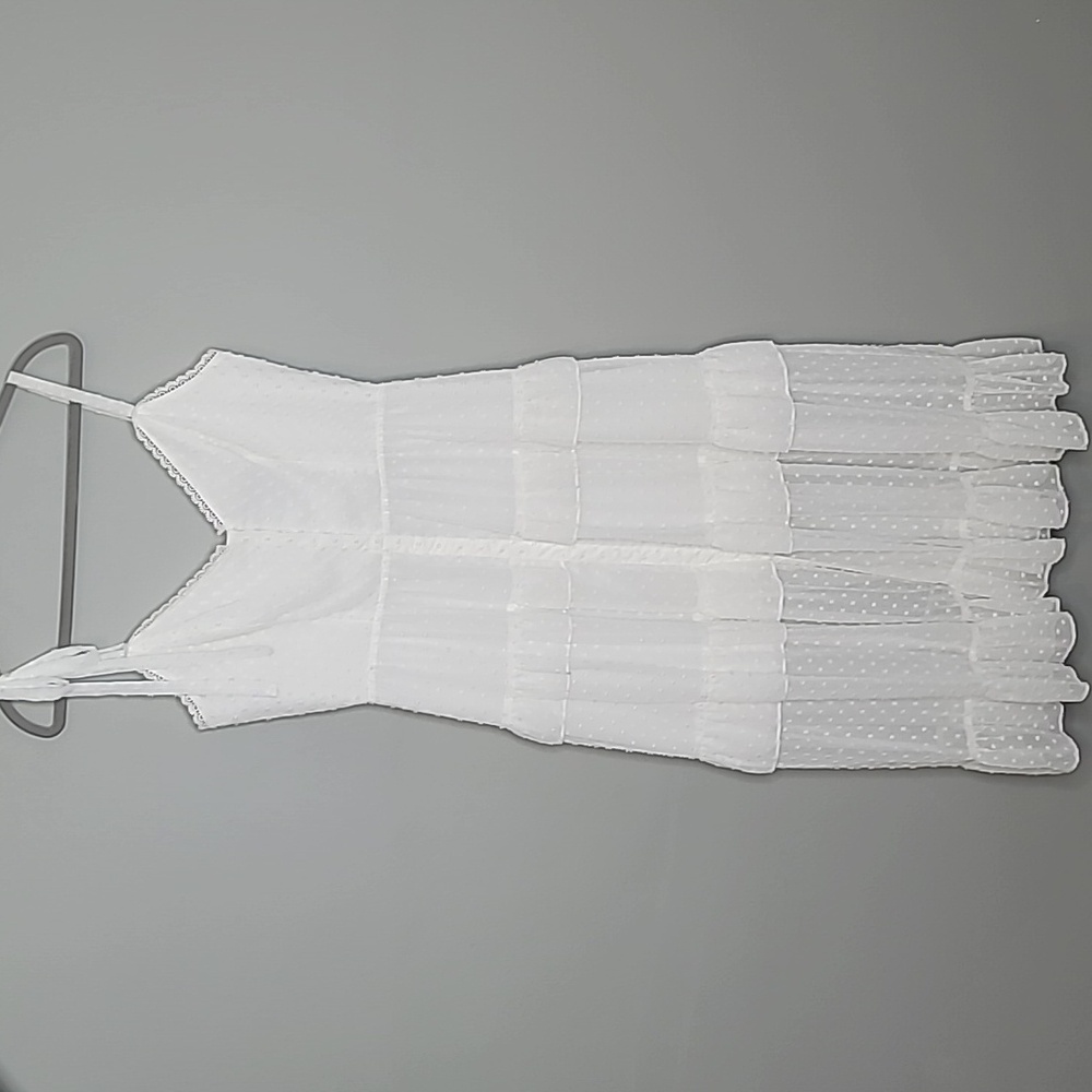 NWT Marchesa Notte size 8 white swiss dot layered tiered dress - Picture 3 of 16